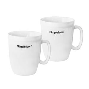 [심플아이콘] 화이트 라떼머그 400ml 2P