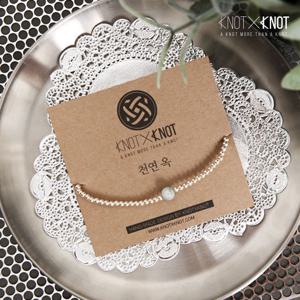 [KNOTXKNOT] 천연 옥 포인트 실버925 팔찌