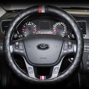 VIP 명품디자인 삼선띠 가죽핸들커버 /자동차핸들커버