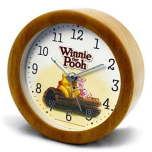 디즈니 POOH934 디즈니 푸 삐삐알람 원목 탁상시계 9.5cm