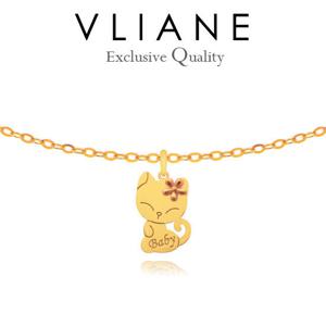 [브리앙] 18K 플라워캣 아기 목걸이 (미아방지,돌잔치,돌선물)