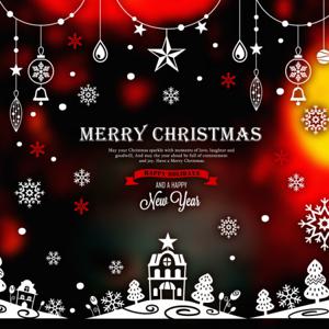 눈꽃 스티커/블링블링해피크리스마스마을(대형)Ver.1