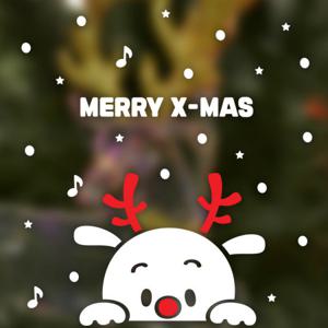 크리스마스 눈꽃 스티커 장식/빼꼼 루돌프