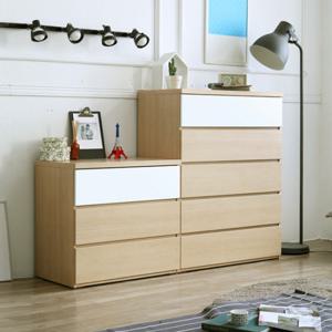 [보루네오 하우스] 아르메 콤비서랍장세트(와이드3단+980 5단)