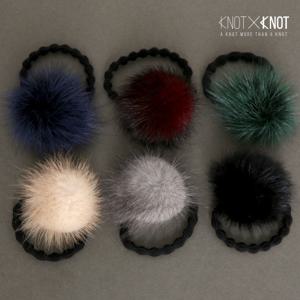 [KNOTXKNOT] 천연 밍크볼 솔리드빅볼 헤어밴드