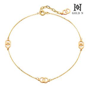 골드앤 18K 샤이니 발찌 콤비