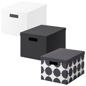 이케아 TJENA 셰나 수납상자+뚜껑 중형 25x35x20cm 수납함 보관함 서류정리함