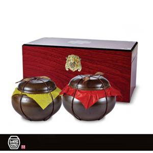 [안동제비원]3년묵은 전통된장1kg+고추장1kg 항아리 선물세트