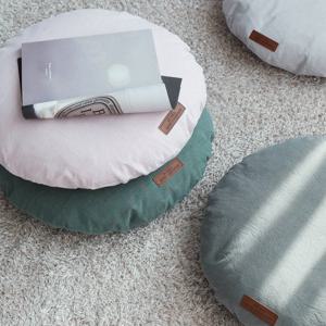 빈티지 코튼 원형방석 커버