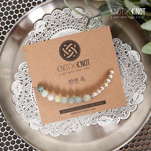 [KNOTXKNOT] 실버하프 천연옥 팔찌