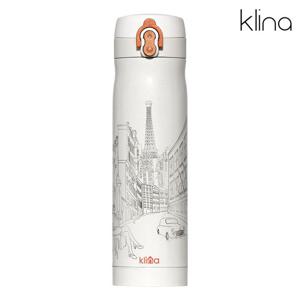 클리나 보온보냉 원터치 텀블러 500ml 에펠/화이트