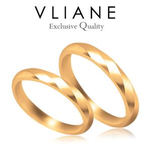 [브리앙] 18K 웨이브 커브드 커플링 세트 (금반지,통반지)