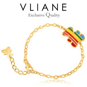 [브리앙] 18K 컬러풀 곰인형 아기 팔찌 (미아방지,돌잡이,선물)