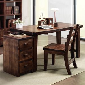 해찬솔 소나무 통원목 서재 책상(1500서랍)의자 엔틱