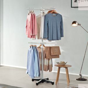 [포리빙] 공간절약 업그레이드 트리플행거  (아이보리) 원룸 사무실 가정용 행거 회전날개