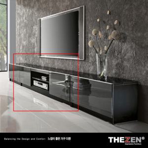 [더젠] 제스블랙글라스 1500고급거실장(전면/상판흑경)