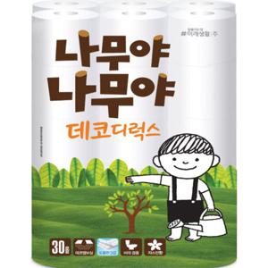 [117992]나무야 나무야 3겹 데코 화장지(27MX30롤/미래생활)