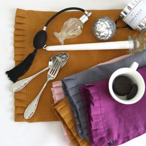 쁘띠프릴 린넨 테이블매트-핑크.머스타드.퍼플.그레이