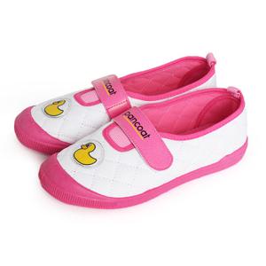 팬콧 누빔 벨크로 실내화/핑크