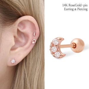 [미니아트] 달빛 14K 금침 이너컨츠 트라거스 피어싱 귀걸이