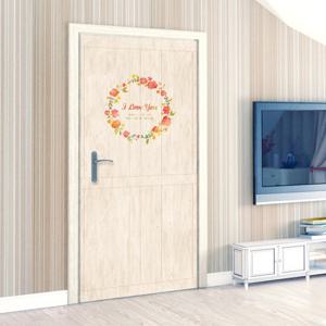 현관문시트지리폼무늬목/아이러브유 플라워ver.1(우드패널A형)