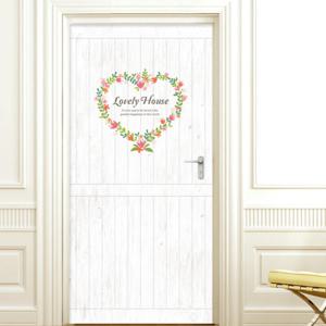 현관문시트지 리폼 무늬목 / 하트 플라워 ver.1(우드패널A형)