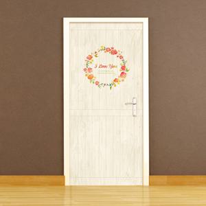 현관문시트지리폼무늬목/아이러브유 플라워ver.1(에어프리A형)