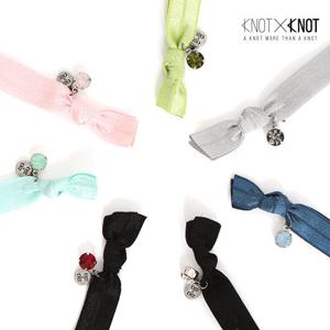 [KNOTXKNOT] 빅큐빅장식 프리미엄 헤어타이 고무줄