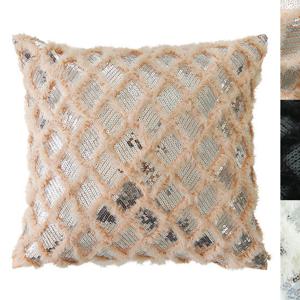 스노우 스팽글 쿠션-화이트,블랙,피치(커버만)