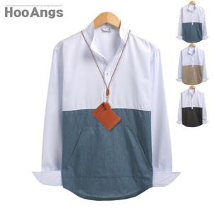 [후앙스] 상하배색 헨리넥셔츠 SMST3437