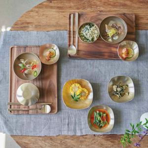 [광명유기] 방짜유기 모란사각 2인반상기세트