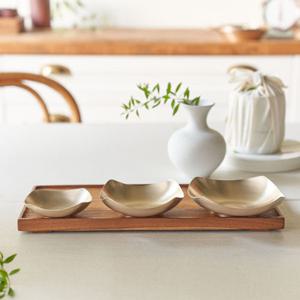 [광명유기]  방짜유기 모란사각찬기세트