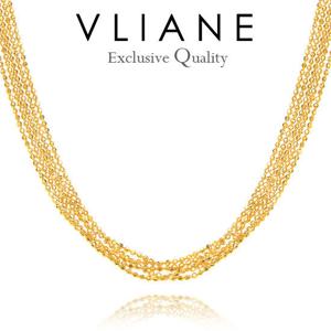 [브리앙] 18K 미러볼 레이어드 목걸이 5줄 (금목걸이,롱체인)