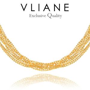 [브리앙] 18K 미러볼 레이어드 목걸이 10줄 (금목걸이,롱체인)