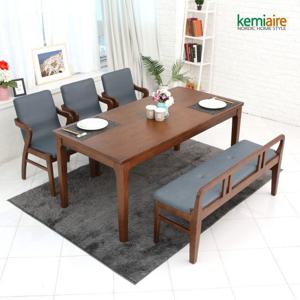 케미에르 고스트 6인용 원목식탁SET(네이비) KHD-623B