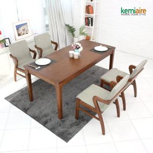 케미에르 고스트 4인용 원목식탁SET(그레이) KHD-458