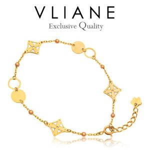 [브리앙] 18K 클로버 링크 팔찌 (금팔찌,여자선물,체인팔찌)