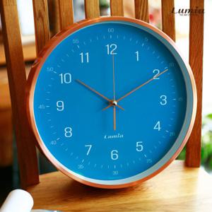 루미아 그렌 인테리어 모던 벽시계 / 블루 R201 (로즈골드)