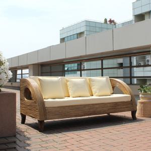 사라방드 몰디브 라운드형 내추럴 라탄 3인용소파