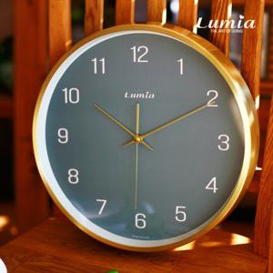 루미아 엠마 인테리어 모던 벽시계 / 그레이 G402 (골드)