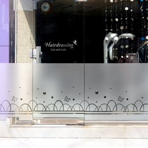 창문시트지유리창시트지/컷팅안개S-A플로리나비와울타리01