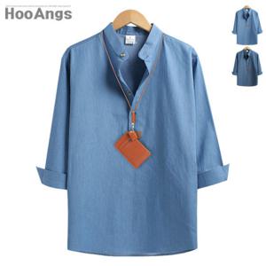 [후앙스] 7부 데님차이나 헨리넥셔츠 SMST5037