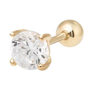 [미니아트] 14K 골드 4mm 큐빅 피어싱 귀걸이 TR114