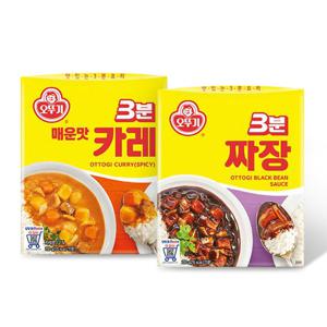 [오뚜기] 3분 카레 매운맛 200g x 12개 + 3분 짜장 200g x 12개