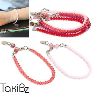 [타키비즈] Gradation 4mm크리스탈 팔찌-Red tone