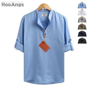 [후앙스] 린넨 롤업베이직 헨리넥셔츠 SBST2018