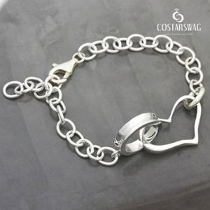 [코스타스웨그]정품925실버 하트링 실버팔찌