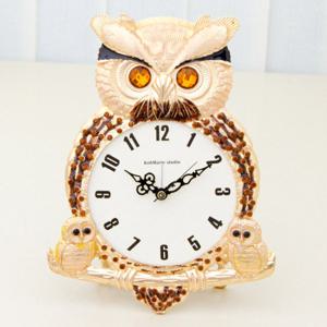 황태자 부엉이 무소음 탁상시계 (골드)