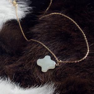 JADE U 제이드유 춘천옥 클로버 팬던트 옥목걸이 J-607