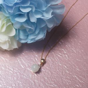 JADE U 제이드유 춘천옥 심플큐빅 팬던트 옥목걸이 J-645